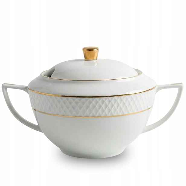 Porcelánová váza na polévku zlatým okrajem Wilmax 2800 ml