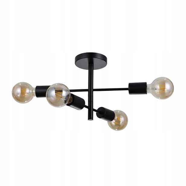 Stropní Svítidlo Stropní Svítidlo Lustr Piansi 4xE27 Černý Mat 40 cm Kovová Italux