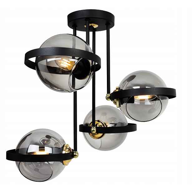 Závěsné Stropní Svítidlo Lustr Do Kuchyně Obývacího Pokoje Loft Ring Skleněné Koule