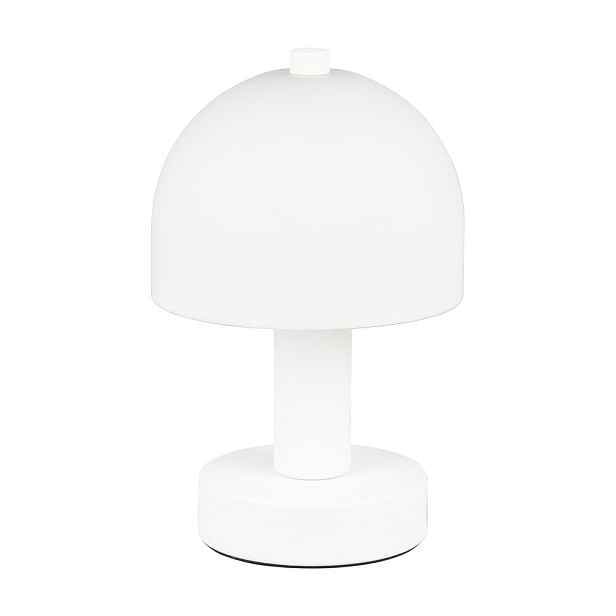 Bílá stolní lampa se skleněným stínidlem (výška 19 cm) Glenn – Reality