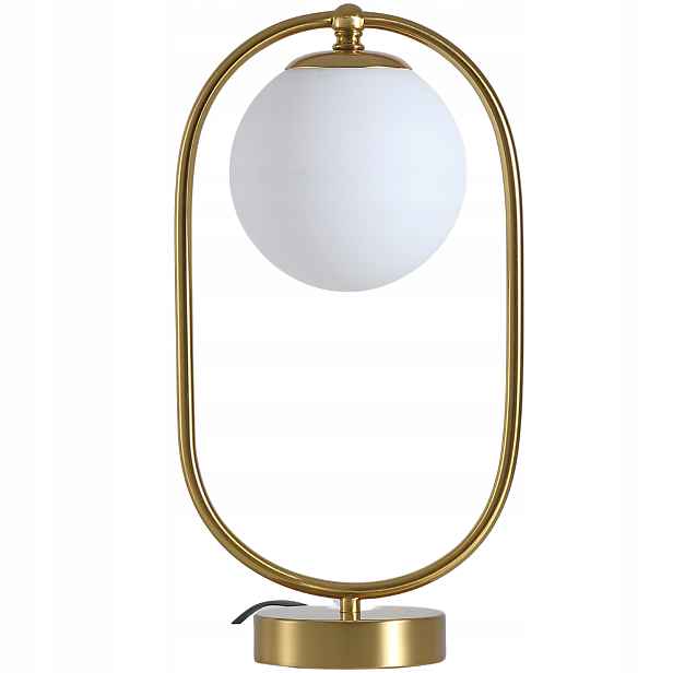 Moderní stolní nástěnná lampa Skleněná Mléčné Koule Glamour Gold