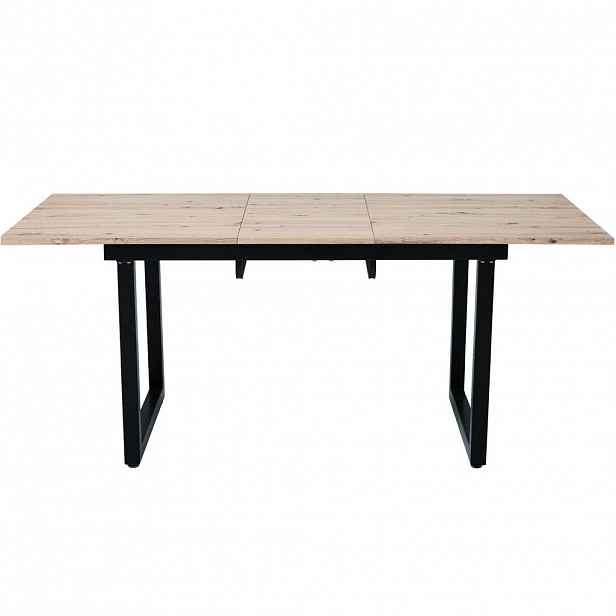 Modfu JÍDELNÍ stůl z MDF a kovu 140/180x80x75 cm černý a přírodní rozkládací v industriálním stylu
