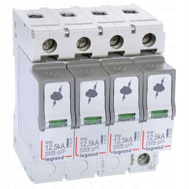 Omezovač přepětí B+c 4P 12,5kA 1,5kV On 300 Legrand 412273