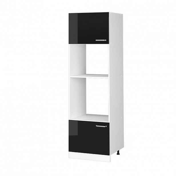 Vicco UNIVERZÁLNÍ SPÍŽNÍ SKŘÍŇKA R-Line Černý vysoký lesk 60 cm s otevřenými policemi a dvířky