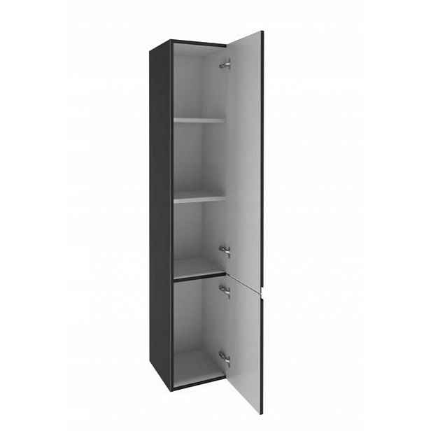 Závěsný koupelnový sloupek černý lesk 157 x 30 cm Stylový a pevný