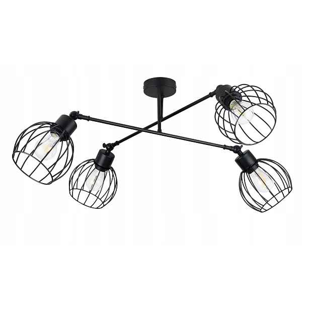 stropní svítidlo s nastavitelným lustrem Loft drát 4 E27