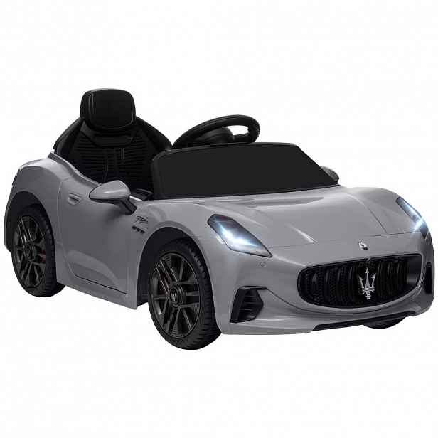 AIYAPLAY DĚTSKÉ elektrické auto 12 V s dálkovým ovládáním 2,4 GHz, 2 motory, šedé