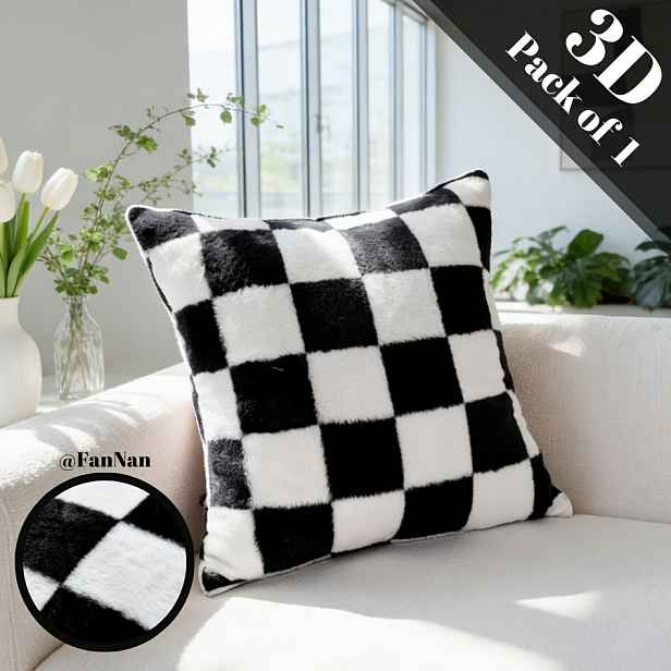 TEMU 1 ks, Povlak na polštář v kubistickém stylu, černobílý moderní minimalistický povlak na polštář inspirovaný závodem, 17,7 x 17,7 palců / 11,8 x
