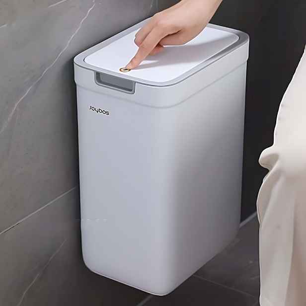 TEMU Joybos 9L Nástěnný odpadkový koš s víkem – Úsporné, zápachu těsnící provedení do kuchyně a koupelny, snadná instalace, bez potřeby elektriky