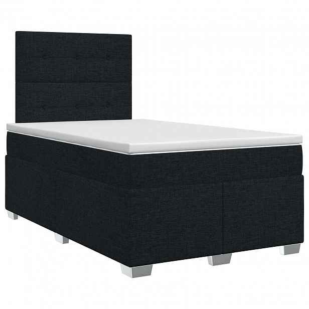 vidaXL Postel boxspring s matrací s čelo Černá 120 x 200 cm Textil
