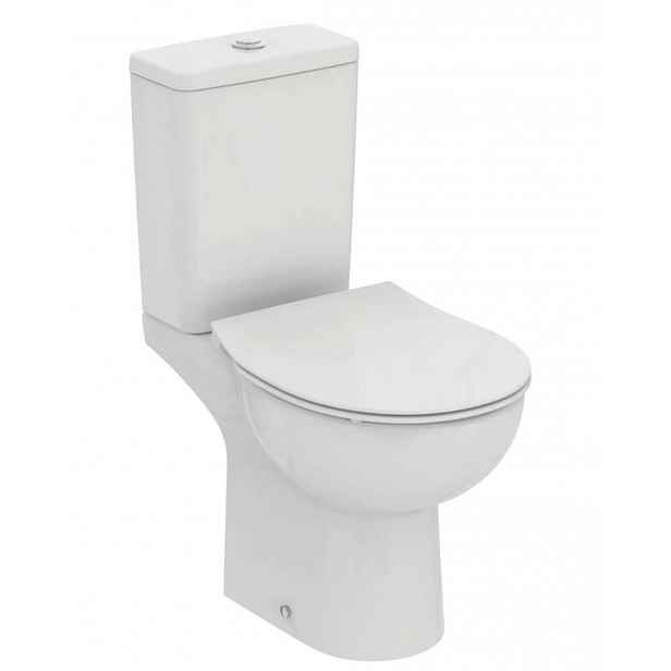 Ideal Standard Eurovit+ - WC kombi se sedátkem SoftClose, vario odpad, spodní napouštění, RimLS+, bílá W007501