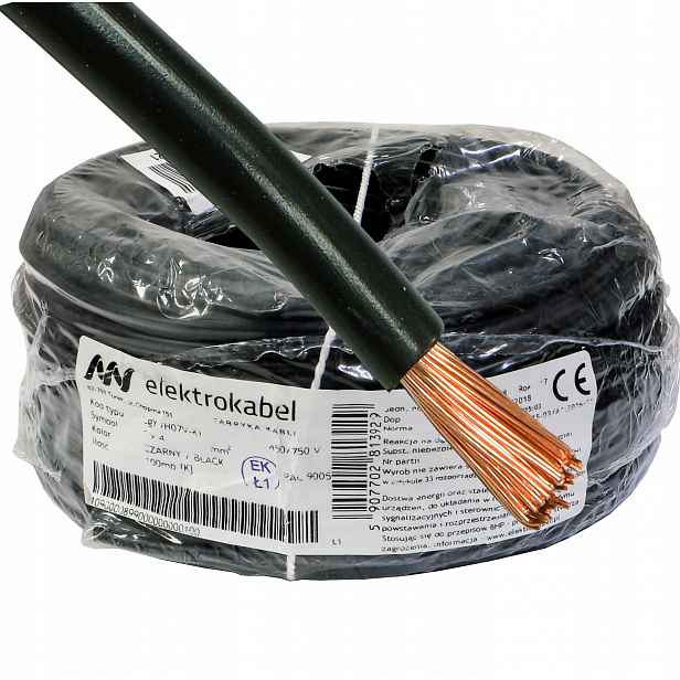 Kabel Lgy 1x 4 mm černý 4 100 m měděný