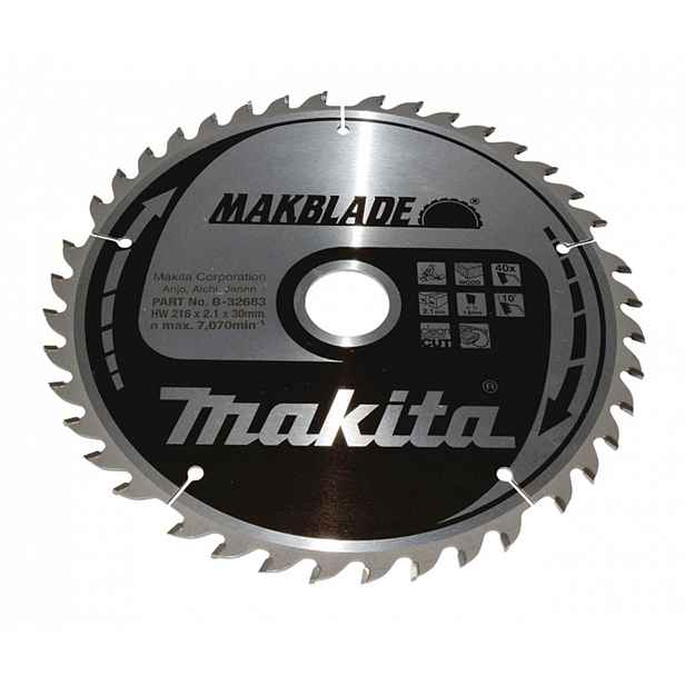 Makita - Pilový kotouč na dřevo 216x30 mm, 40 zubů B-32683