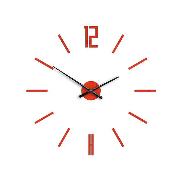 ModernClock 3D nalepovací hodiny Carlo červené