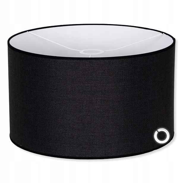 Stínidlo Na Lampu Lněný Lustr Černý Len Loft Materiál E27 E14 40 cm x 25