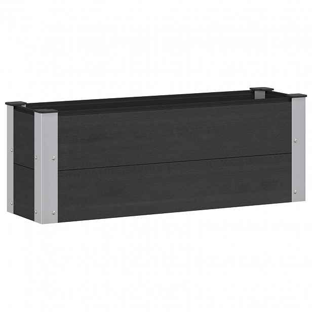 vidaXL Zahradní vyvýšený záhon Černá 100 x 30 x 36 cm WPC a hliník