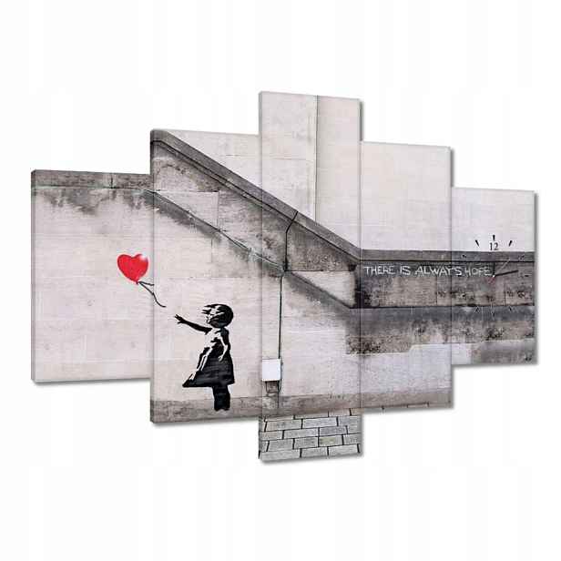 Hodiny 150x105 Banksy Dívka Balónek