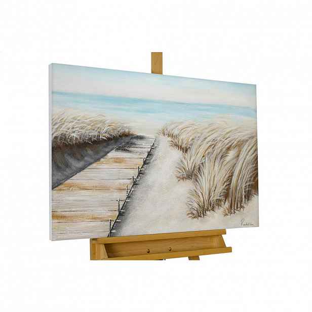 KUNSTLOFT RUČNĚ MALOVANÝ AKRYLOVÝ OBRAZ BÉŽOVÝ, 90/60 CM