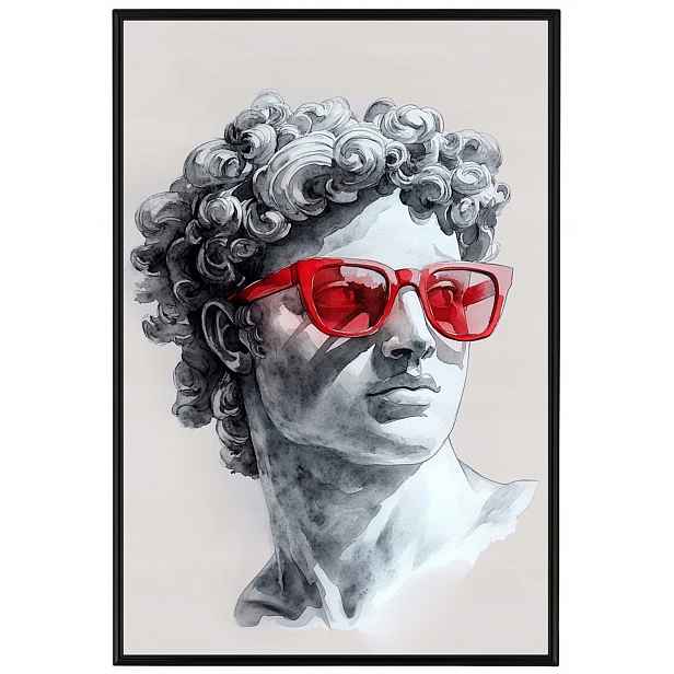 Plakát Rámeček Hliníková Socha Poprsí Mramor Model Červený 40x60