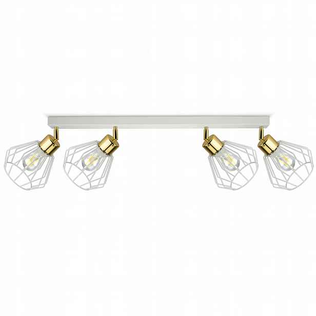 Lampa Stropní Svítidlo Lustr ve stylu Glam Bílá Zlatá Led