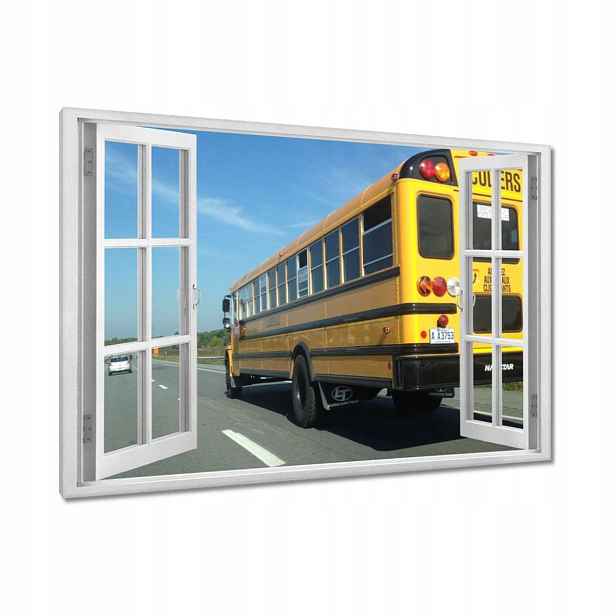 Obrazy 120x80 Žlutý školní autobus
