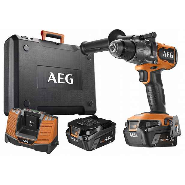 Aku Vrtačka 18V 110 Nm bezkartáčová Aeg BSB18C3BL-402C 2x4.