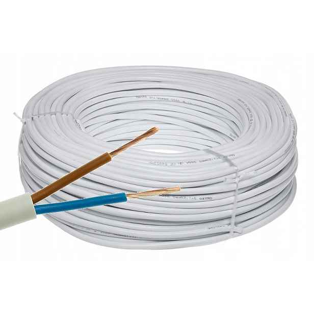 Kabel Omy 2x1 kulatý bílý H03VV-F Zamel Cet (balení 100 m)