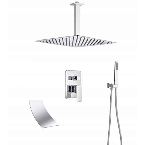 Sprchový Set Podomítkový Vodopád Chrom Dešťová Sprcha 30 cm