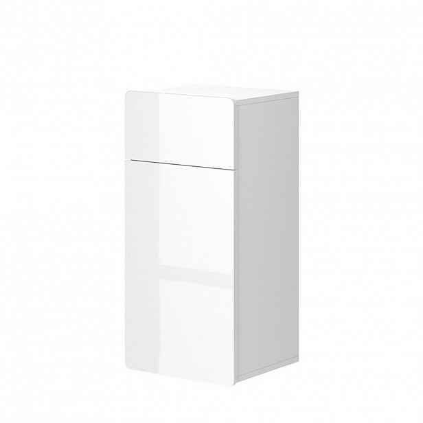 Vicco STŘEDNÍ SKŘÍŇKA Izan Bílá 36.6 x 76.6 cm se zásuvkou a dvířky