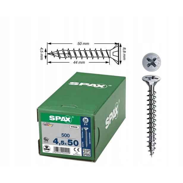 Univerzální vrut do dřeva spax 4,5 x 50 Wirox 500 ks