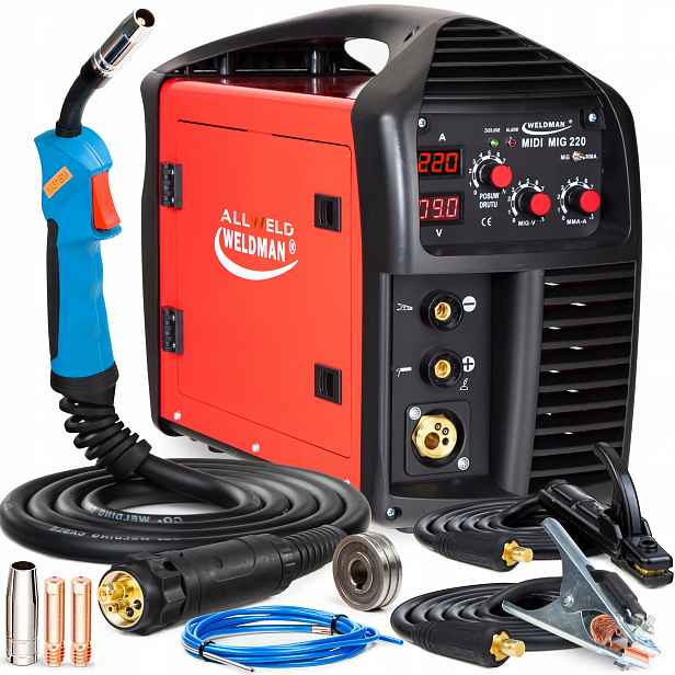 Invertorová Svářečka Weldman MIDI Mig 200 Mma 230V 220A Igbt Aluminium Flux