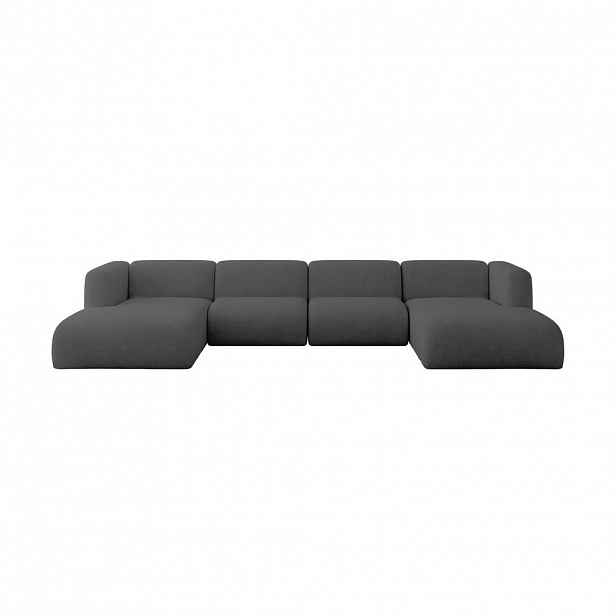 ALTDECOR SEDACÍ SOUPRAVA DO U MIRA-U2 408x179x70 Tmavě šedá Velur