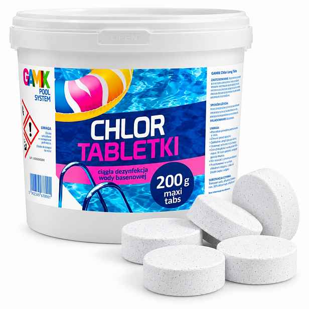 Chlor 5KG Tablety 200G 25 Ks Do Bazénu Aktivní Chlor Dezinfekce Vody