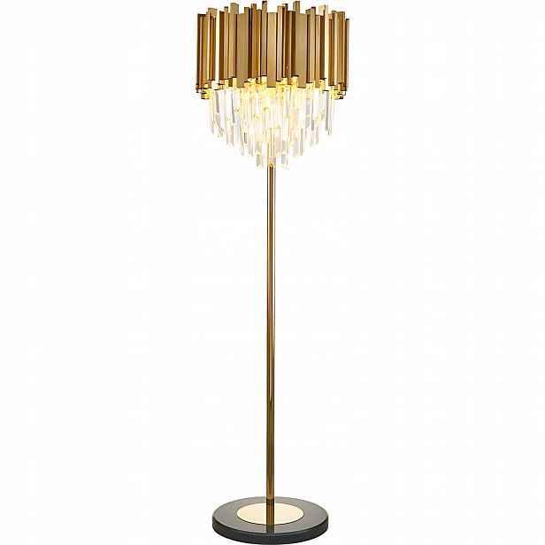 Křišťálová Stojací Lampa Moderní Zlatý Lesk Glamour 3xE14