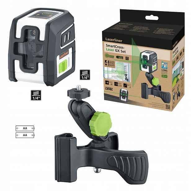 Křížový laser Laserliner SmartCross-Laser Gx Set stativ zelený laser