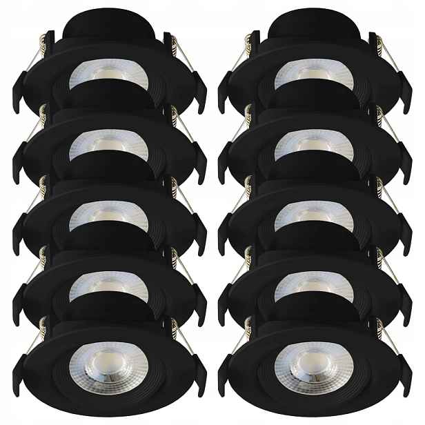 Kulaté Stropní Svítidlo Stropní Led Lampa Koupelna Podbitka 230V 7W IP44 Černá 3 Barvy Cct