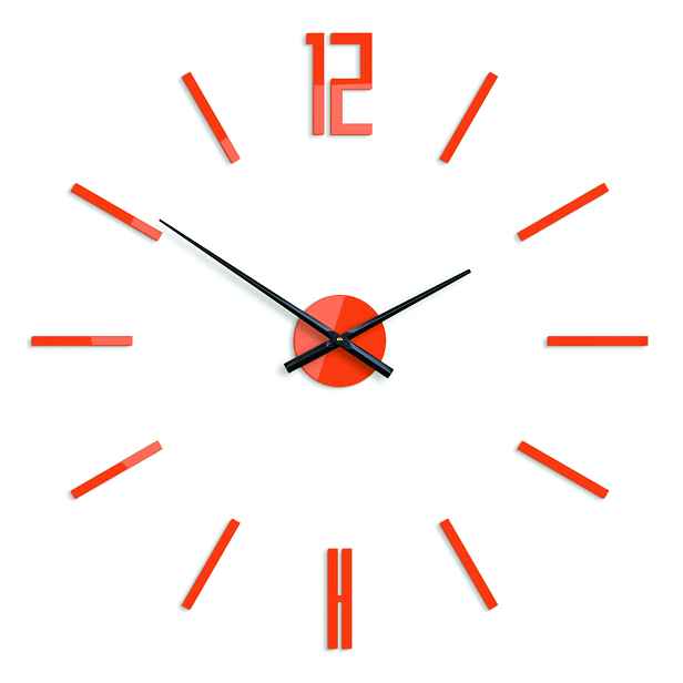 ModernClock 3D nalepovací hodiny Carlo oranžové