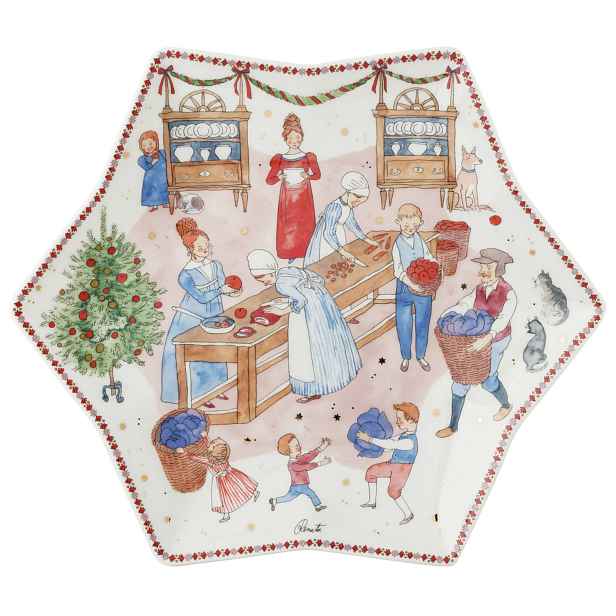 Rosenthal Velký vánoční talíř ve tvaru hvězdy, Vánoční hostina, Ø 34 cm 02473-727522-25384