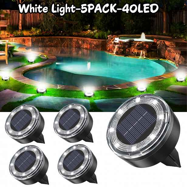 TEMU 56LED 40LED Solární zemní světla, 7/5-balení solárních světel pro sochy, IP44 venkovní dekorativní světla, vylepšené LED ploché krajinné