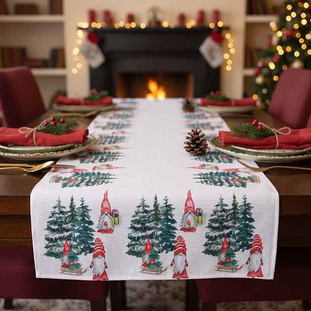Vánoční běhoun na stůl CHRISTMAS ELF 40x180 cm