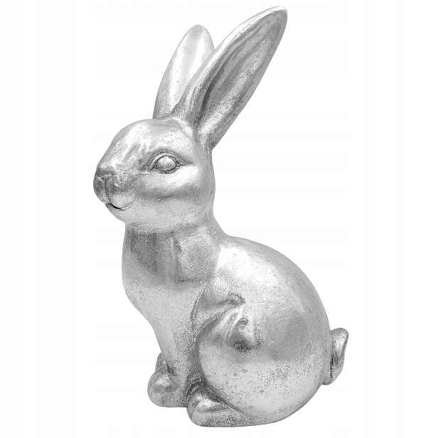 Velikonoční Králík Velká Stříbrná Vánoční Dekorace Figurka Ozdoba 40 cm