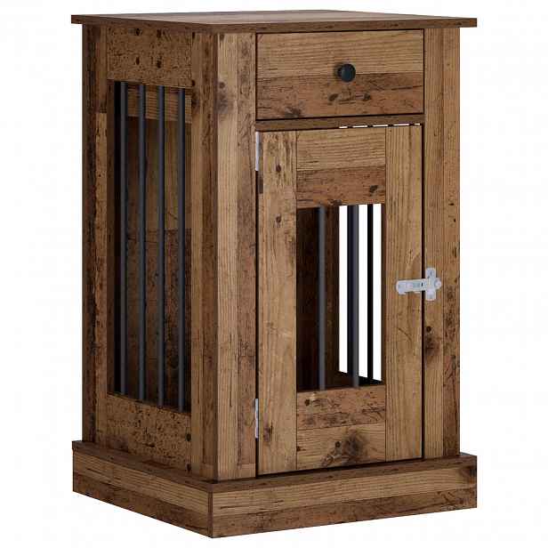 vidaXL Nábytek pro psí kotec Staré dřevo 50 x 47,5 x 80 cm