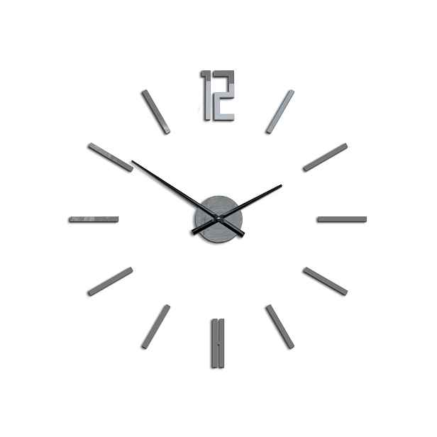 ModernClock 3D nalepovací hodiny Carlo šedé