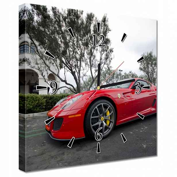 Nástěnné hodiny 30x30 Červené Ferarri