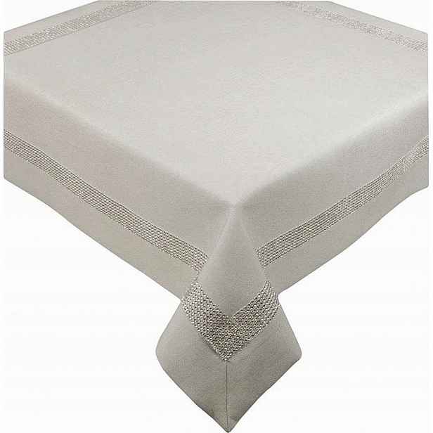 Plamovzdorný Ubrus Šedý Glamour 140x220 Zirkony