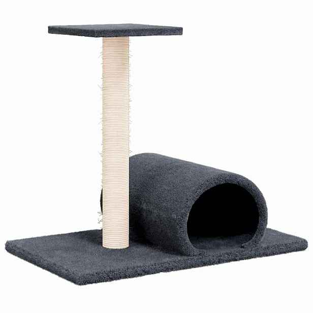 vidaXL Škrabadlo pro kočky s tunelem tmavě šedé 60 x 34,5 x 50 cm
