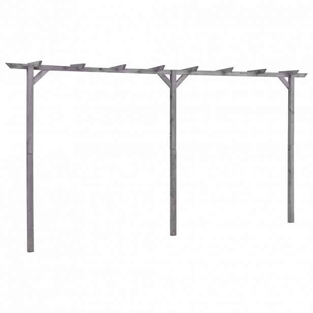 vidaXL Zahradní pergola šedá 400 x 40 x 205 cm impregnovaná borovice