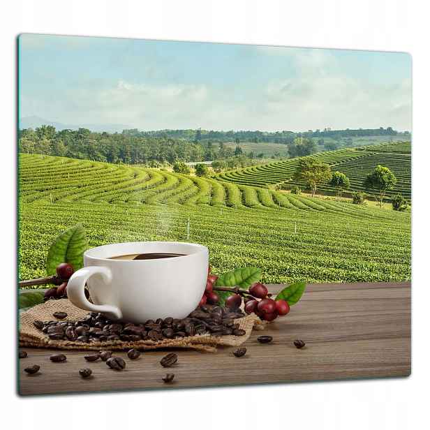 Skleněná Ochranná Deska Panel Lepidlo 65x60 Káva