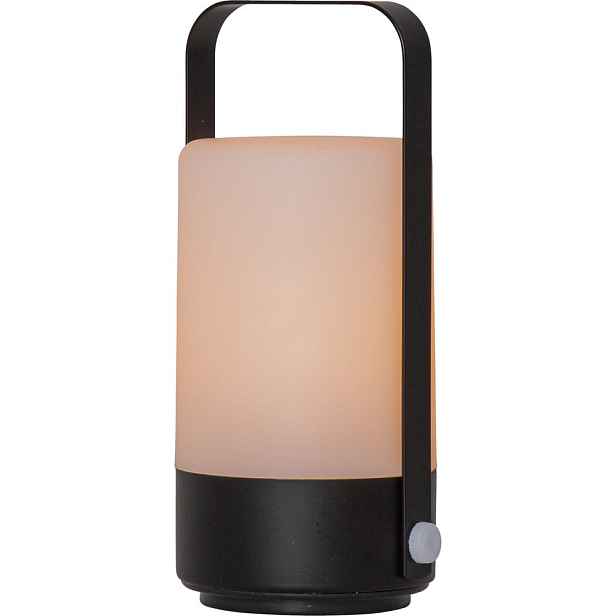 Černo-béžová LED lucerna Star Trading Flame, výška 19 cm