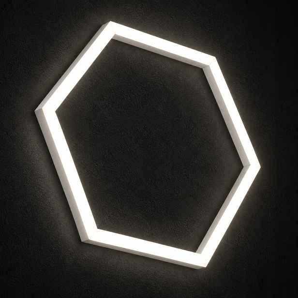 Černý stropní Led panel 92x79 Cm 4000K 42W Hexagon 1 myčka studio
